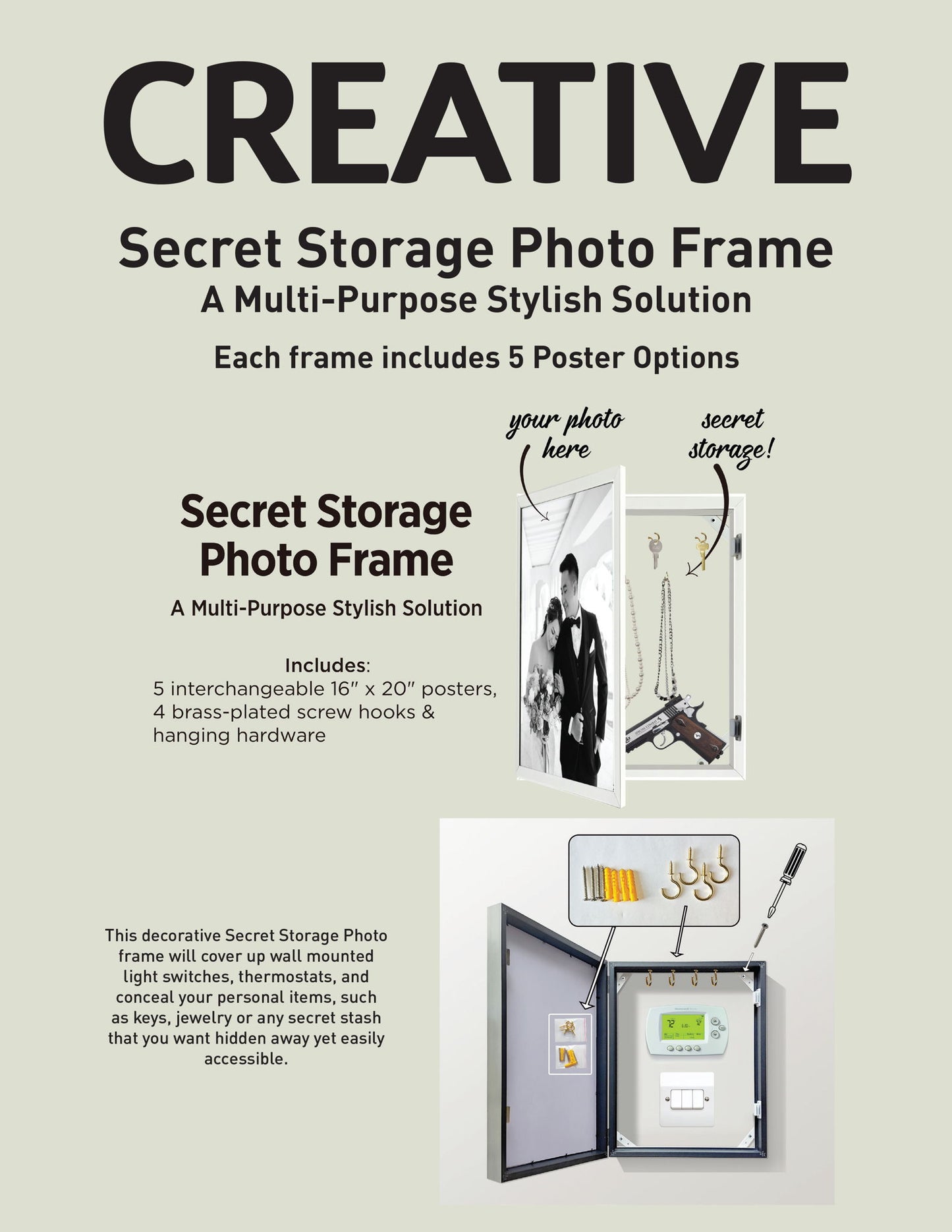 Wildlife & Meadowscape - 17" x 21" Framed Wall Art - Dark Brown