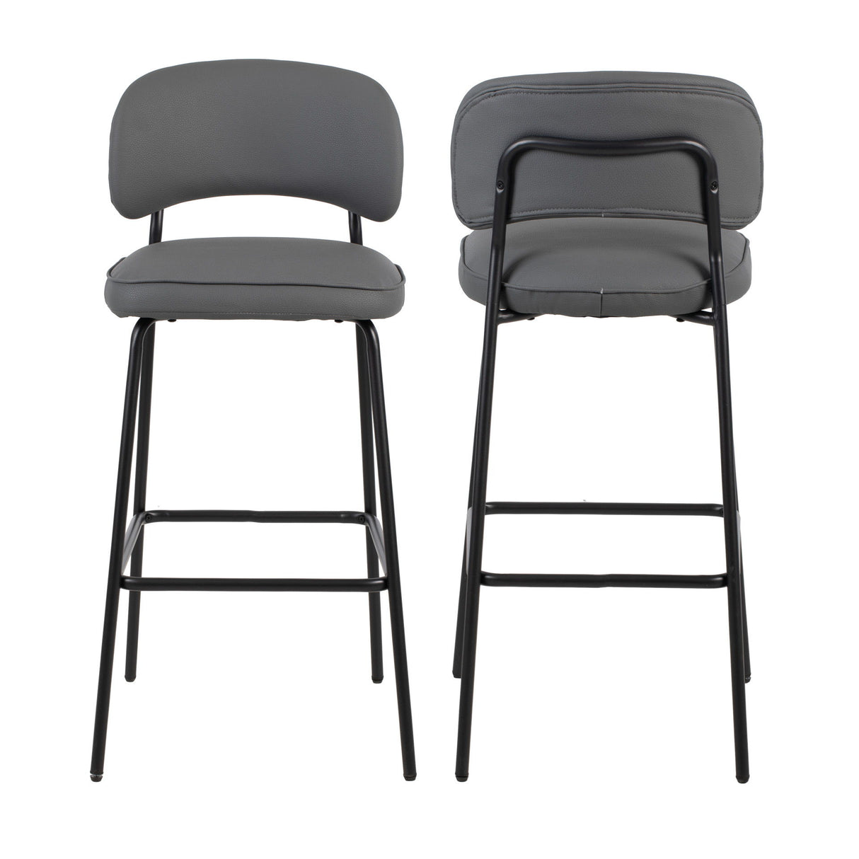 Blythe - Vegan Leather Bar Chair (Set of 2) - Gray