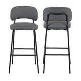 Blythe - Vegan Leather Bar Chair (Set of 2) - Gray