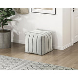 Easley - Pewter Pouf - Multicolor