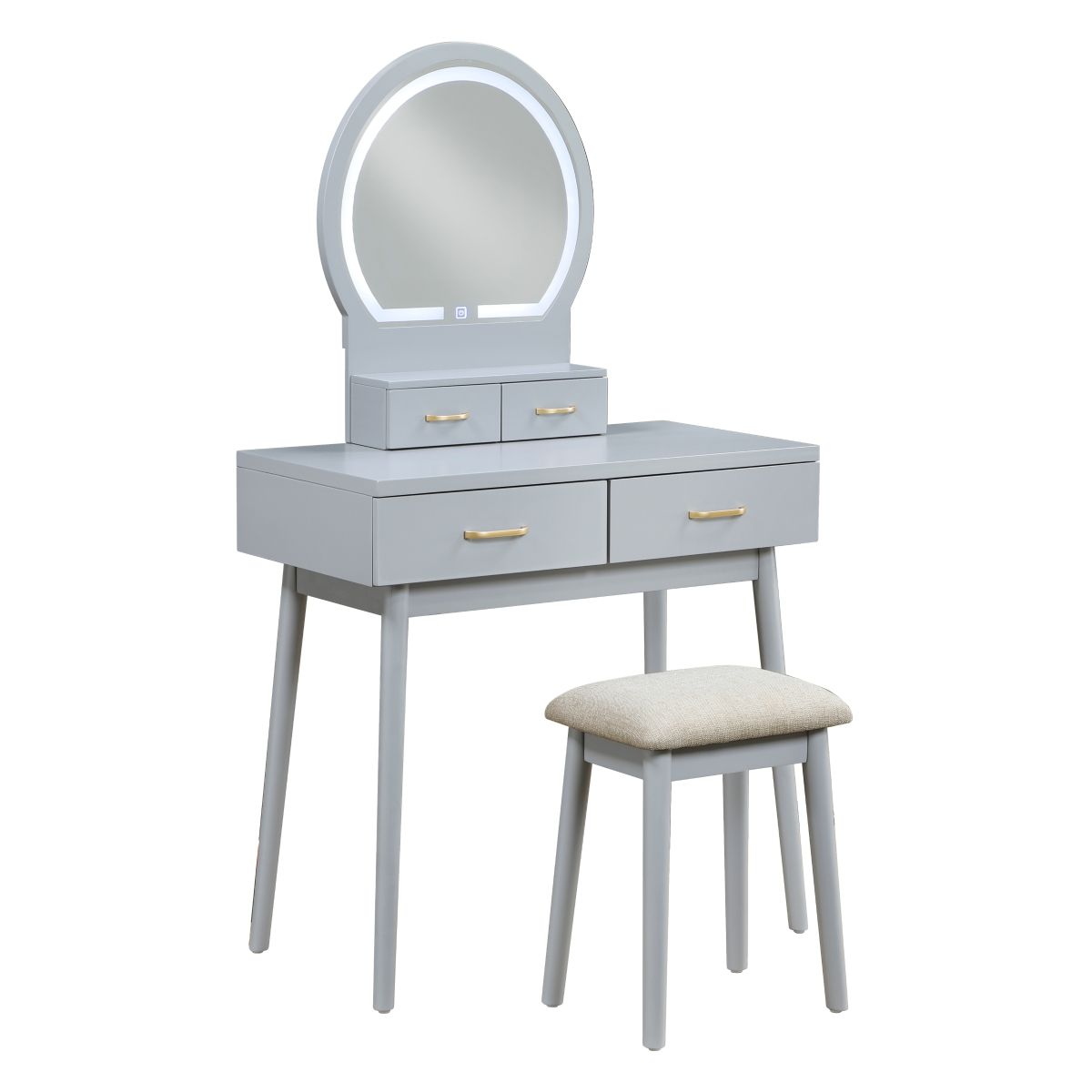 Camilla - Vanity Dresser With Mirror And Stool