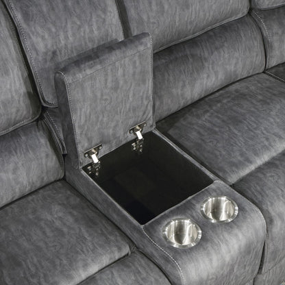 Muirfield - 3 Piece Reclining Sectional With Left Console - Gray