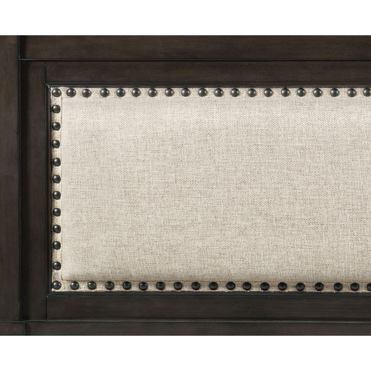 Hebron - 4 Piece Set (Queen Bed, Nightstand, Dresser, Mirror) - Dark Brown / Beige