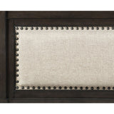 Hebron - 4 Piece Set (Queen Bed, Nightstand, Dresser, Mirror) - Dark Brown / Beige