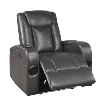 Turbo - Power Reclining Chair With Wireless Charger - Gray