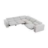 Phoebe - 5-Piece Modular Power Reclining Sectional With Power Headrests - Gray