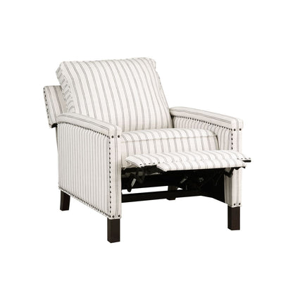 Landrum - Push Back Reclining Chair - White / Gray