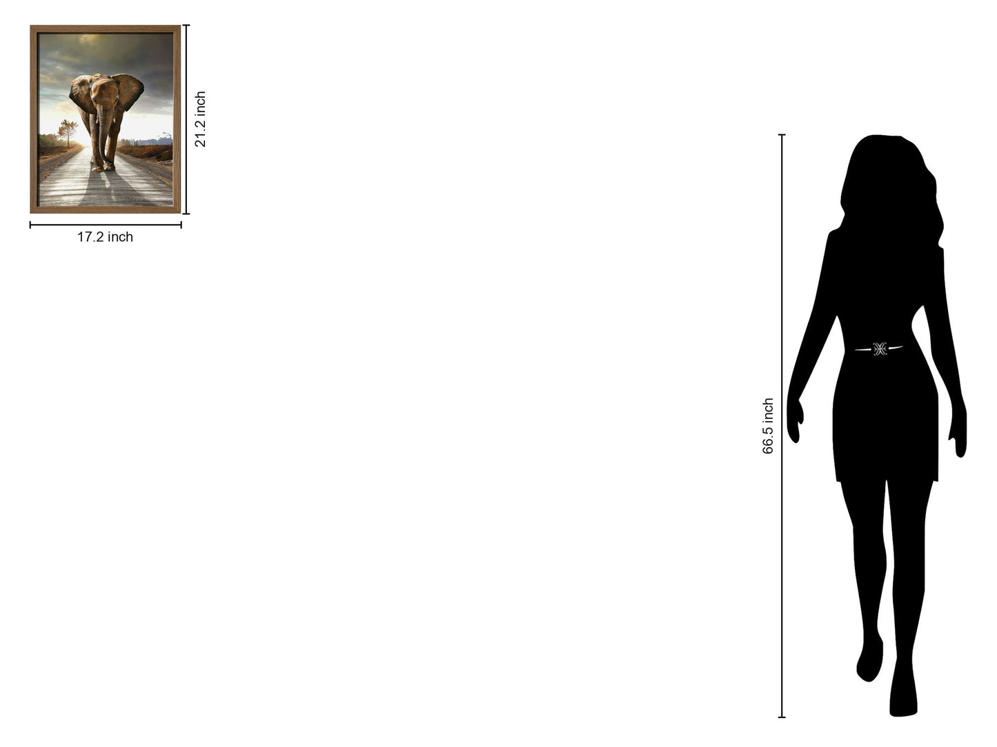 Wildlife & Meadowscape - 17" x 21" Framed Wall Art - Dark Brown