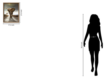 Wildlife & Meadowscape - 17" x 21" Framed Wall Art - Dark Brown