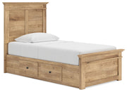 Makidern - Panel Storage Bed With 2 Under Bed Storage Units
