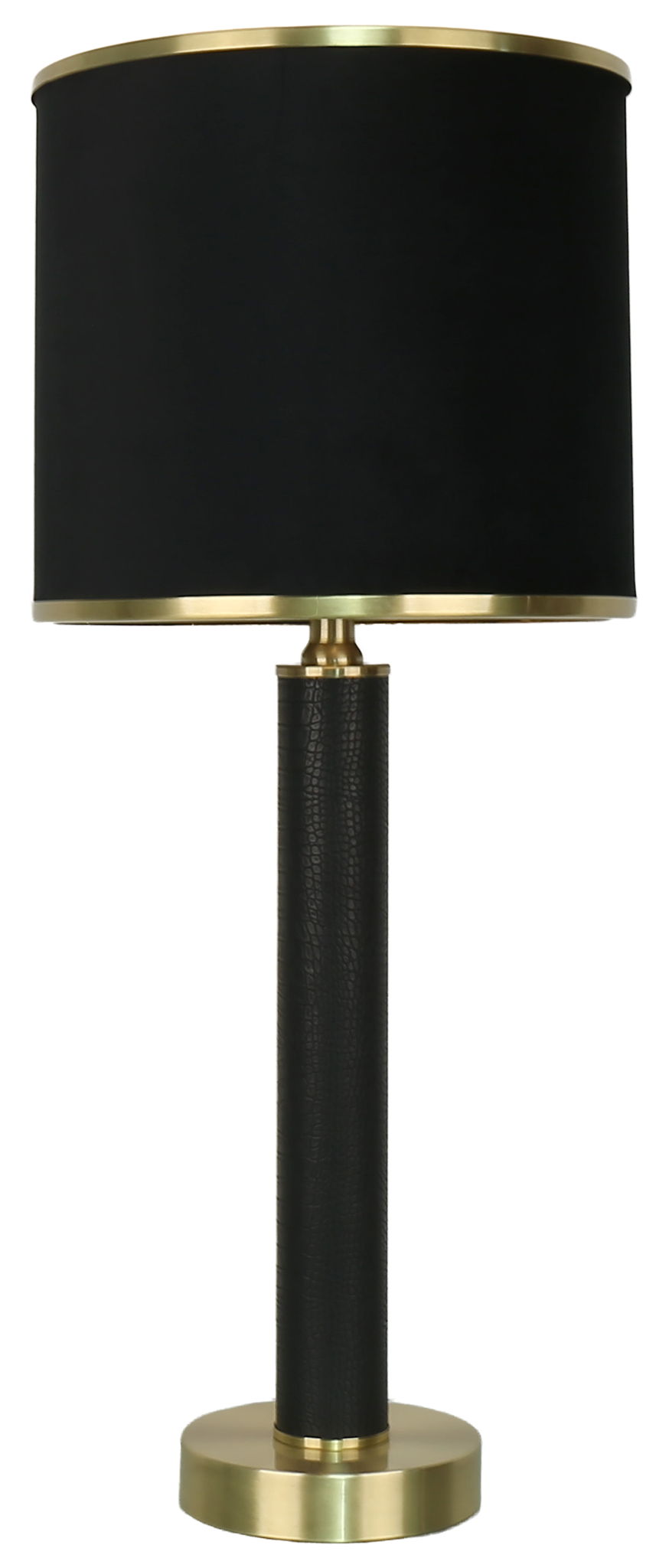 Midnight Regent - 27 X 11 - Pu Leather Table Lamp (Set of 2) - Black Pu Gator Leather