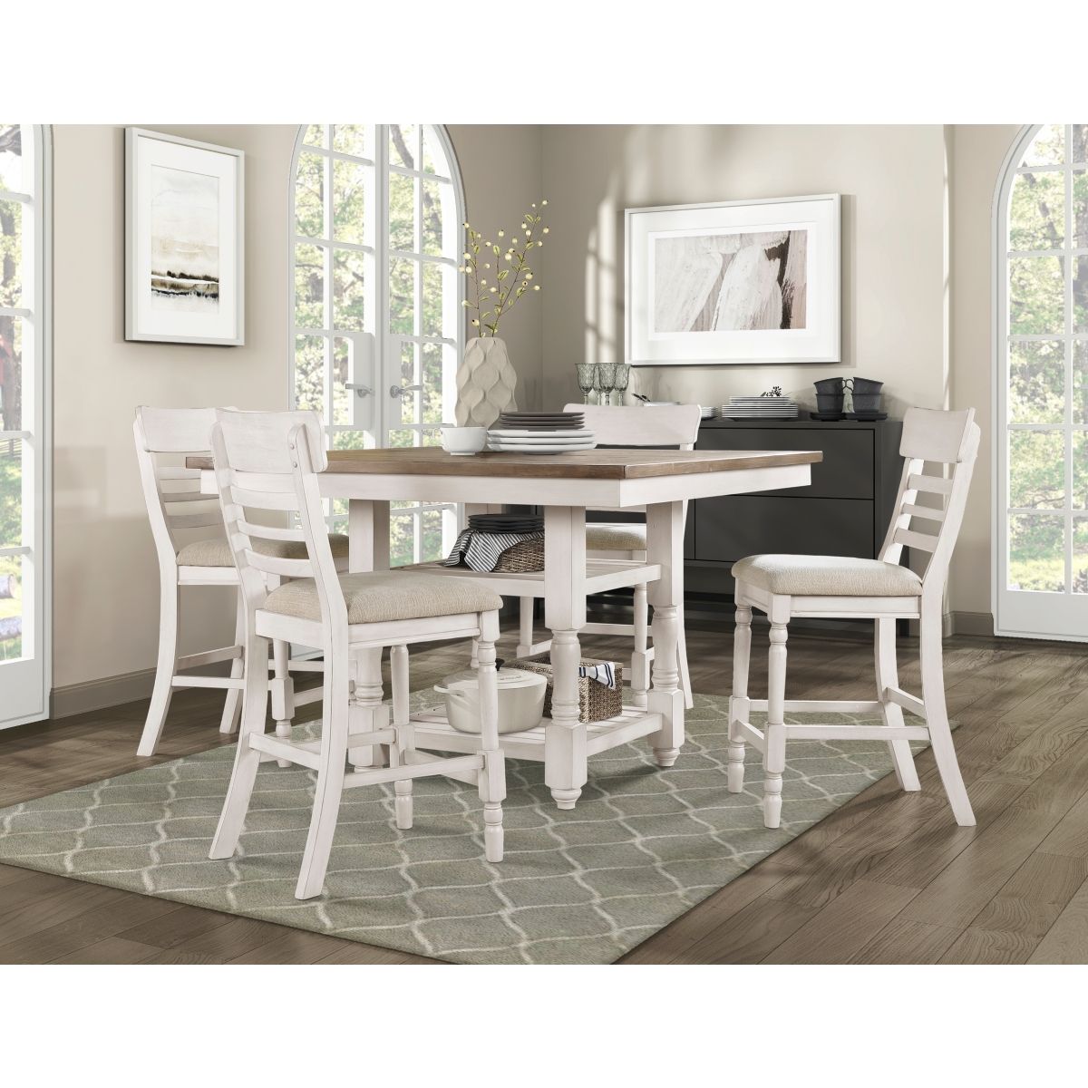 Alburgh - Counter Height Chair (Set of 2) - Light Gray