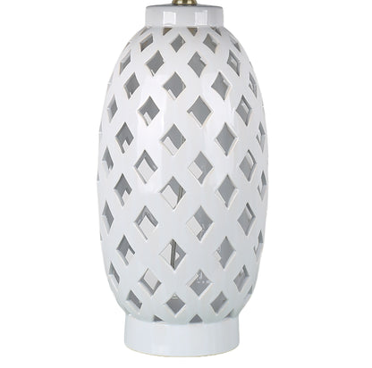 Harbor Trellis - 28 X 16 - Ceramic Table Lamp (Set of 2) - Matte White