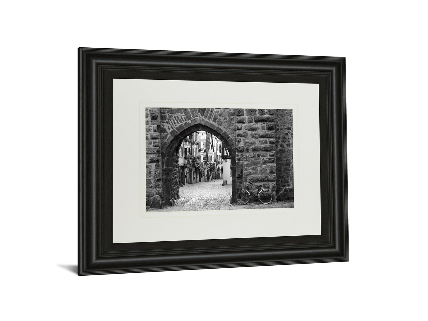 Bicycle Of Riquewihr By Monte Nagler - Framed Print Wall Art - Dark Gray
