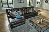 Como - 3 Piece Italian Leather Match Reclining Sectional