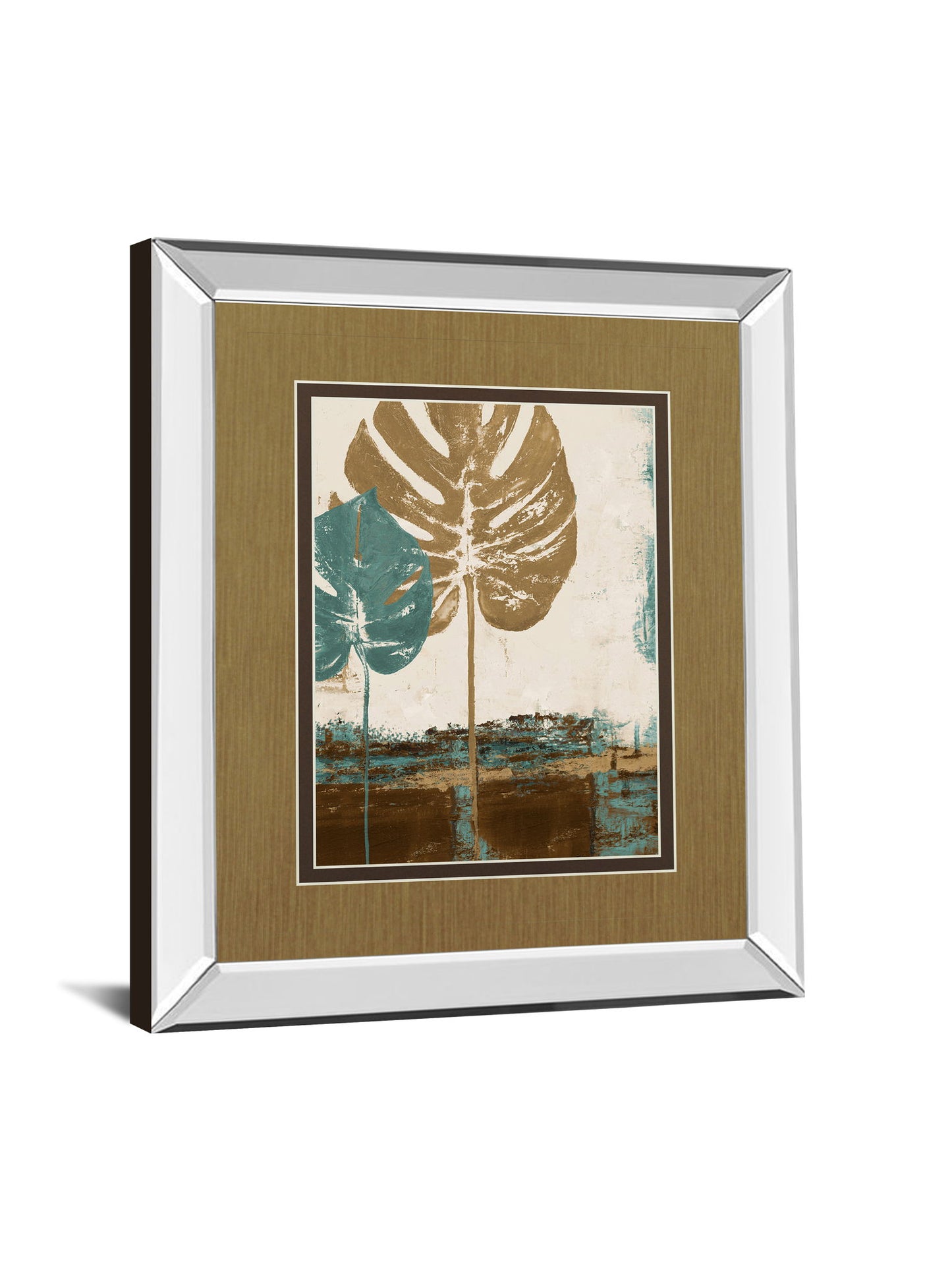 Leaves Il By Patricia Pinto - Mirror Framed Print Wall Art - Beige