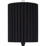 "Obsidian Elegance" Metal Buffet Lamp (Set of 2) - Black / Clear Crystal