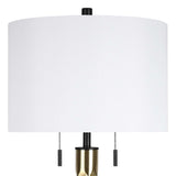 "Twist Elegance" Metal Table Lamp (Set of 2) - Matte Black / Soft Gold