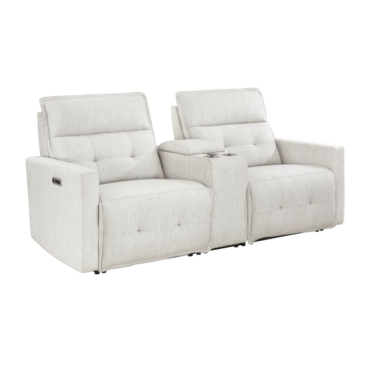 Salida - Power Double Reclining Loveseat With Center Console And Power Headrests - White