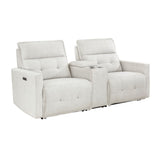 Salida - Power Double Reclining Loveseat With Center Console And Power Headrests - White