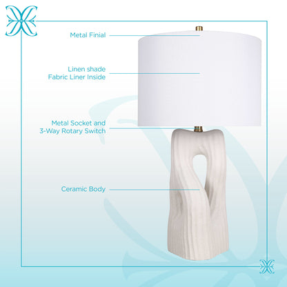 "Eclipse Harmony" Ceramic Table Lamp (Set of 2) - White Rock