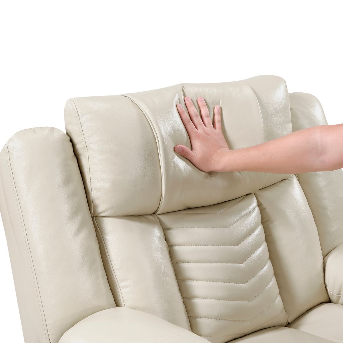 Huron - Power Double Reclining Sofa With Center Drop-Down Cup Holders, Wireless Charger, Magazine Bag, LED And Charging Ports