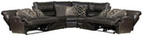 Como - 5 Piece Italian Leather Match Reclining Sectional