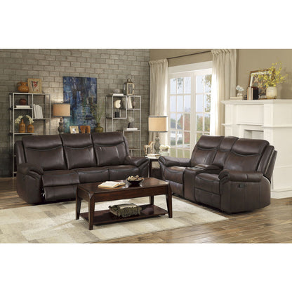Aram - Double Glider Reclining Loveseat With Center Console, Receptacles And USB Ports