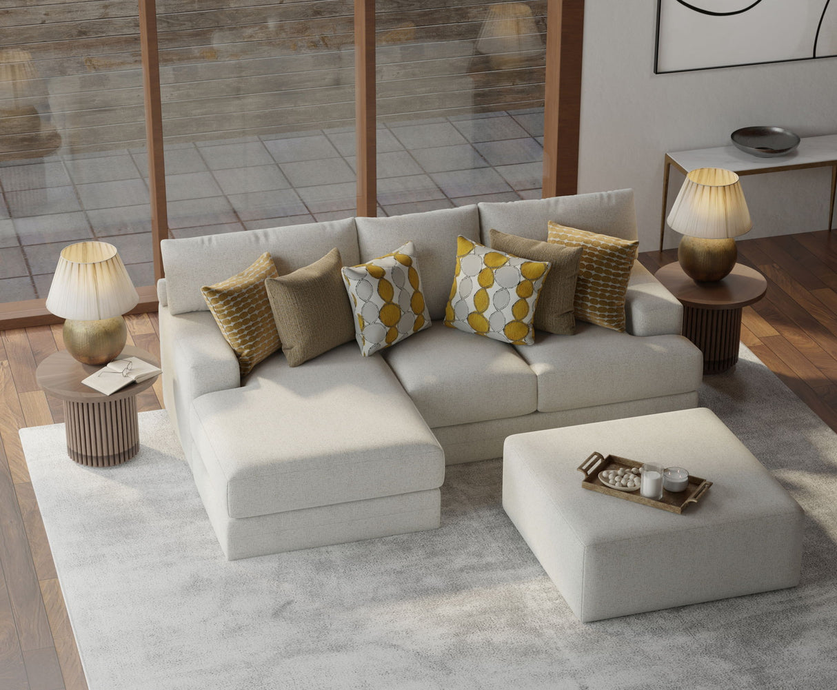 Tori - Sectional With Comfort Coil Seating, Cocktail Ottoman And Accent Pillows Included