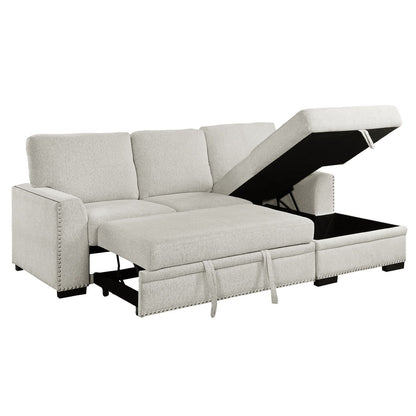 Morelia - 2 Piece Sectional With Pull-Out Bed And Chaise With Hidden Storage