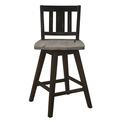 Amsonia - Swivel Counter Height Chair (Set of 2) - Black / Gray