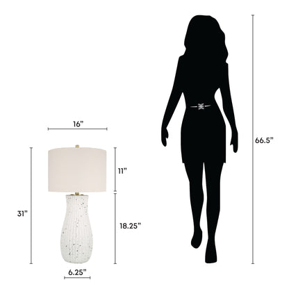 Chalkshore - 31 X 16 - Ceramic Table Lamp - White Speckled Ceramic