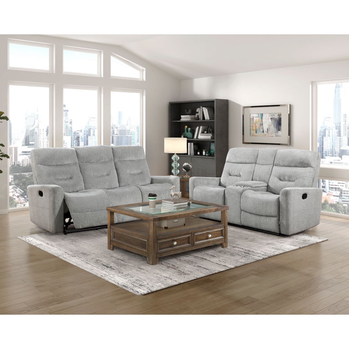 Lyndon - Double Reclining Sofa - Gray