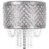 "Crystal Elegance I" Metal Floor Lamp - Polished Nickel / Clear Crystal