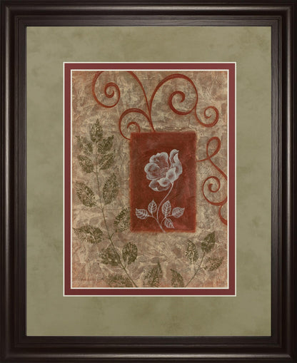 Verdant Scrolls - 34" x 40" Framed Wall Art - Beige