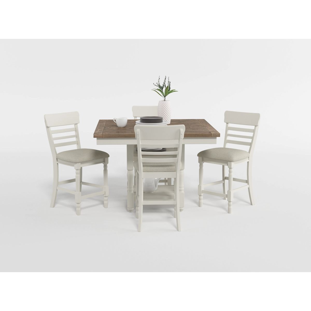 Alburgh - Counter Height Chair (Set of 2) - Light Gray