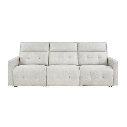 Salida - Power Double Reclining Sofa With Power Headrests - White