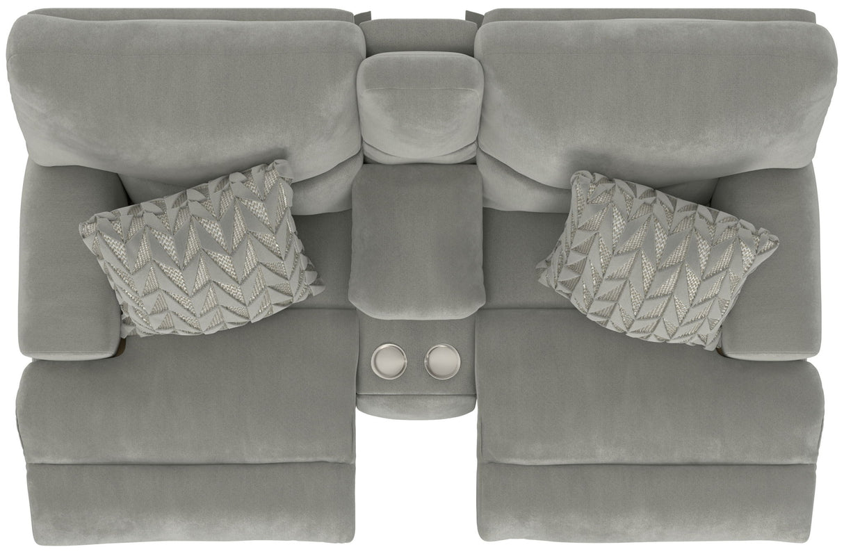 Renaldo - Power Console Loveseat With Zero Gravity Recline - Stone