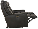 Bosa - Leather Power Reclining Sofa - Charcoal