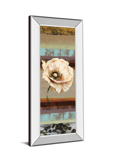 Elemental Poppy Il By Selina Werbelow - Mirror Framed Print Wall Art - Beige