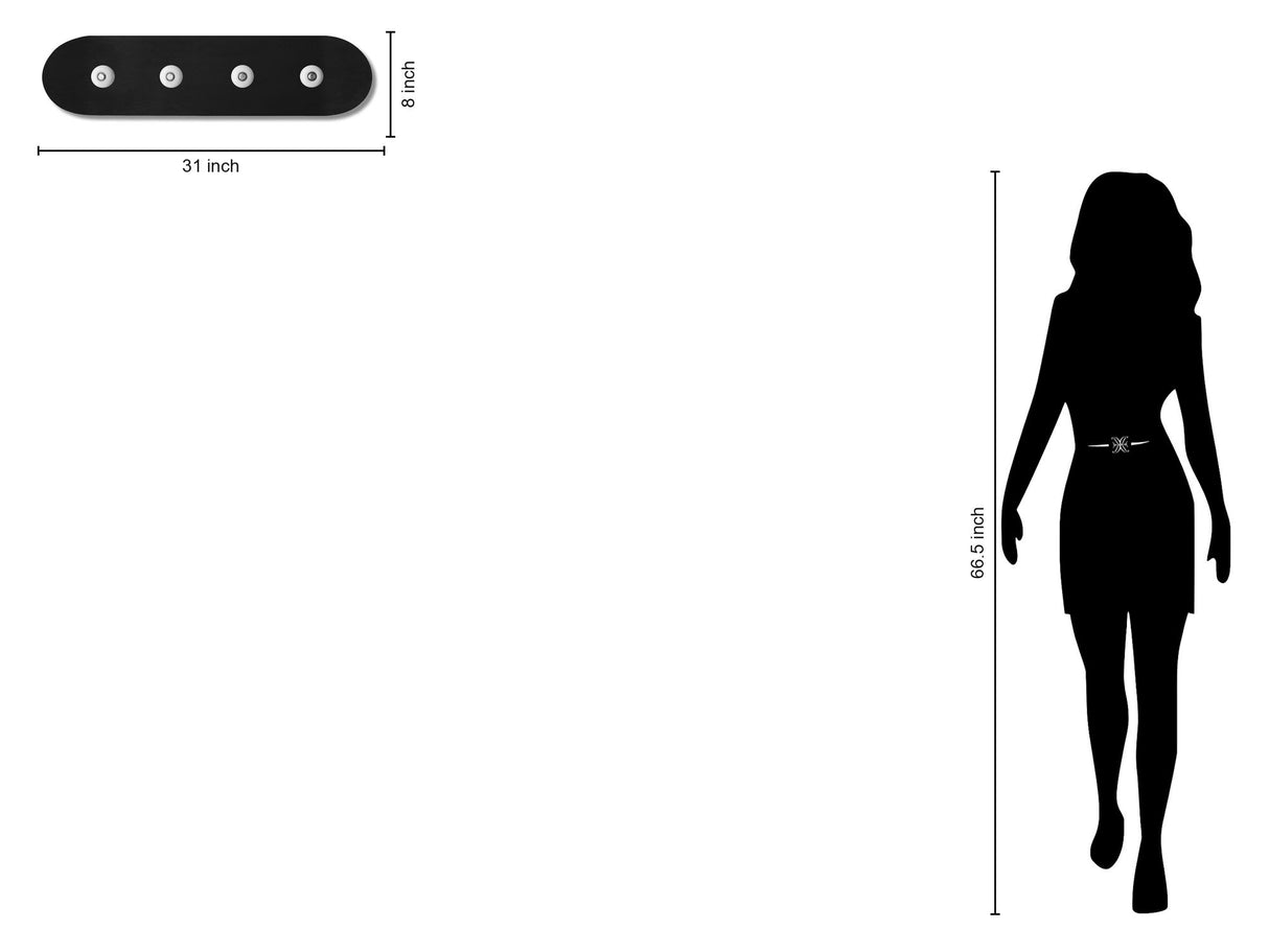 Urban Wheel Accent - 8" x 31" Wall Mounted Coat Rack - Black