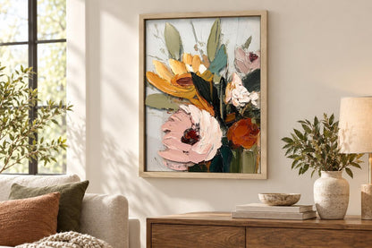 Amber Petal Rhapsody II - 24 X 32 - Hand-Embellished Plexiglass In Frame - Pink