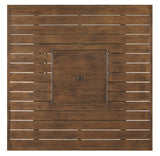 Paradise Trail - Square Bar Table w/Fire Pit - Medium Brown