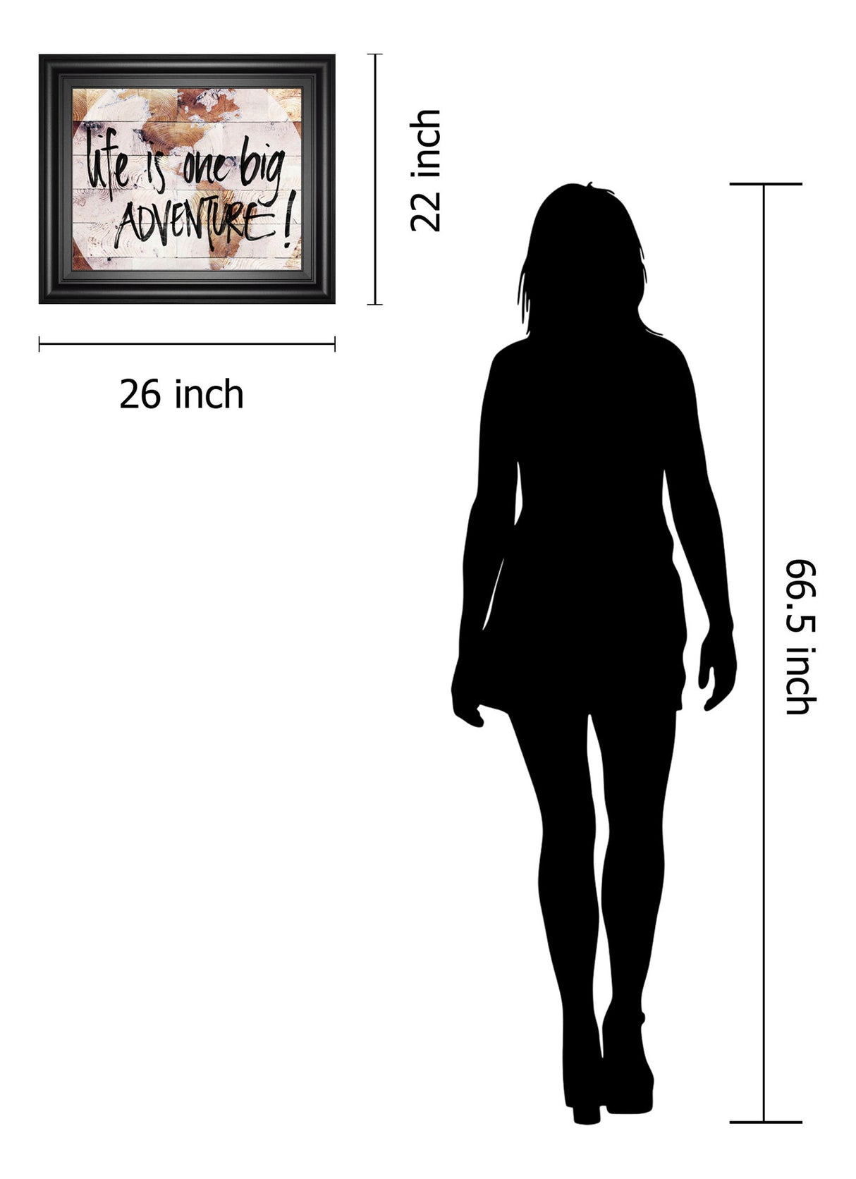 World On Wood By Sd Studios - Framed Print Wall Art - Beige