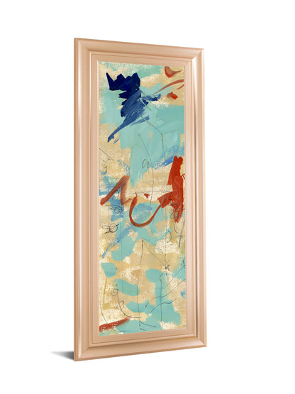 Composition 4b By Melissa Wang - Framed Print Wall Art - Light Blue