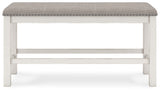 Robbinsdale - Dbl Counter Height Upholstered Dining Bench - Antique White