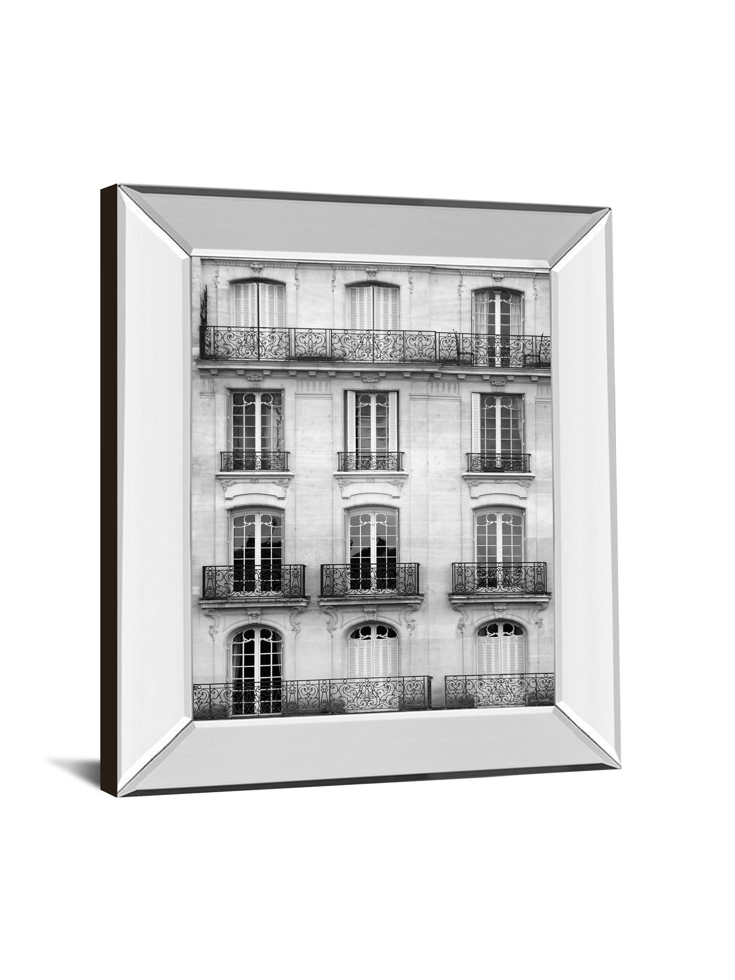 Across The Street I By Laura Marshall - Mirror Framed Print Wall Art - Gray